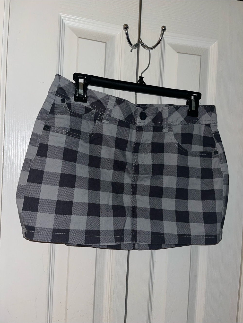 Miley Cyrus & Max Azria Black and Gray Plaid Skort